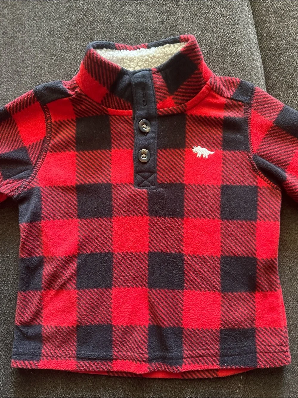 Carter's Red and Black Buffalo Plaid Sherpa-Lined Pullover